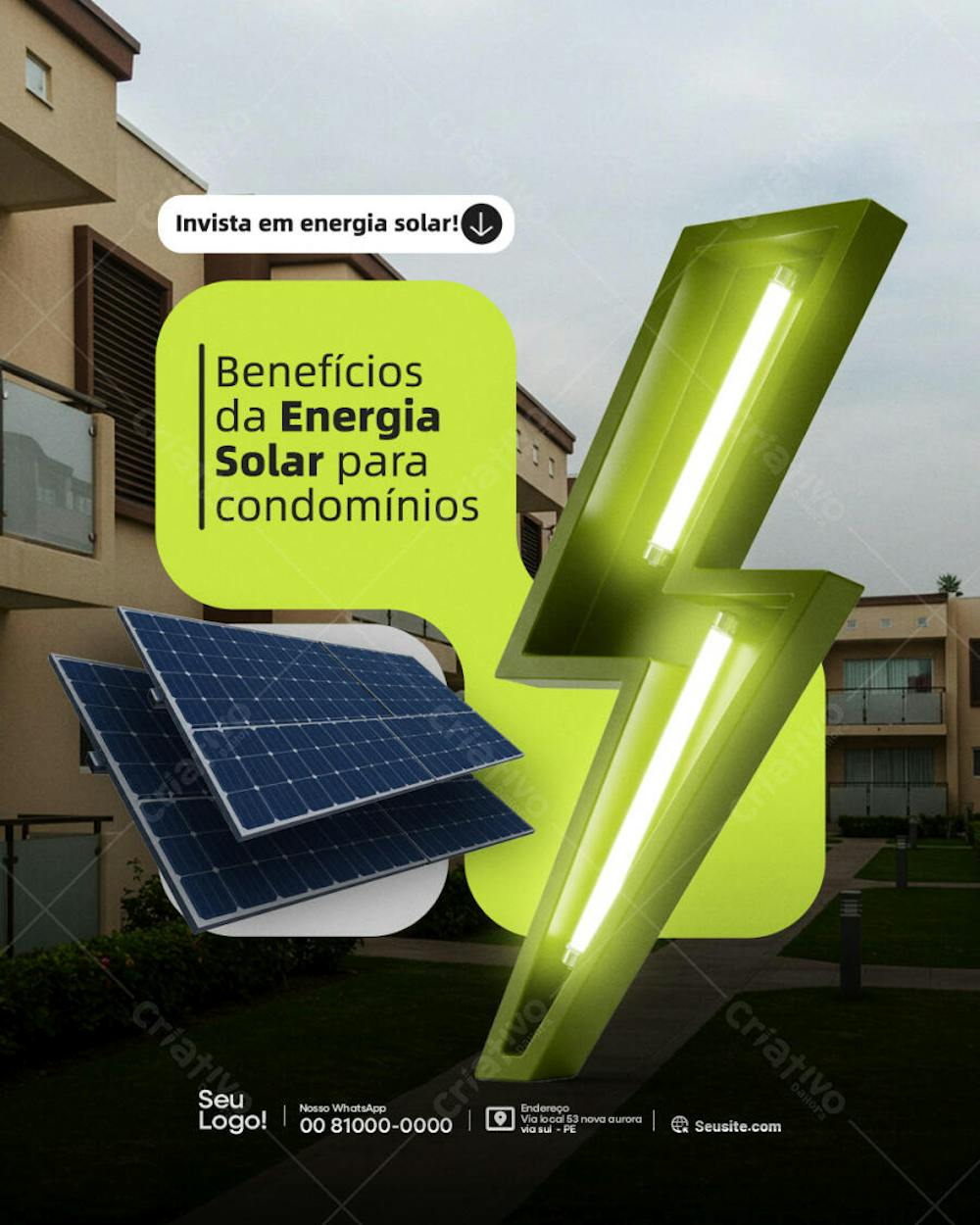 ENERGIA SOLAR  -  PSD EDITAVEL 