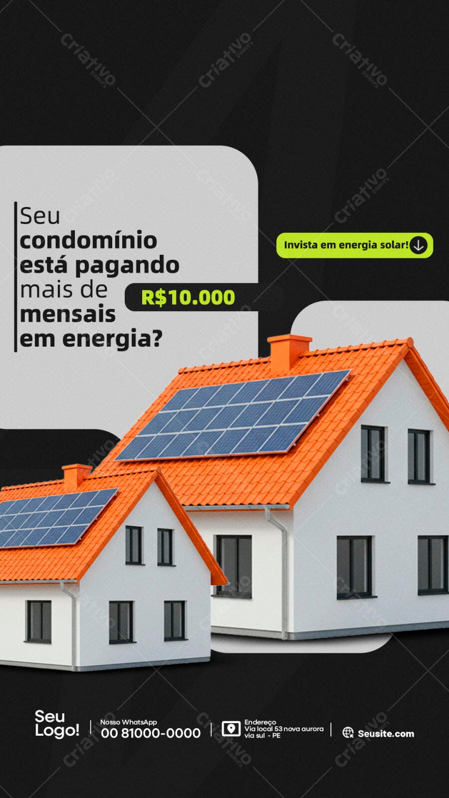 Postagem Instagram Energia Solar PSD Editável