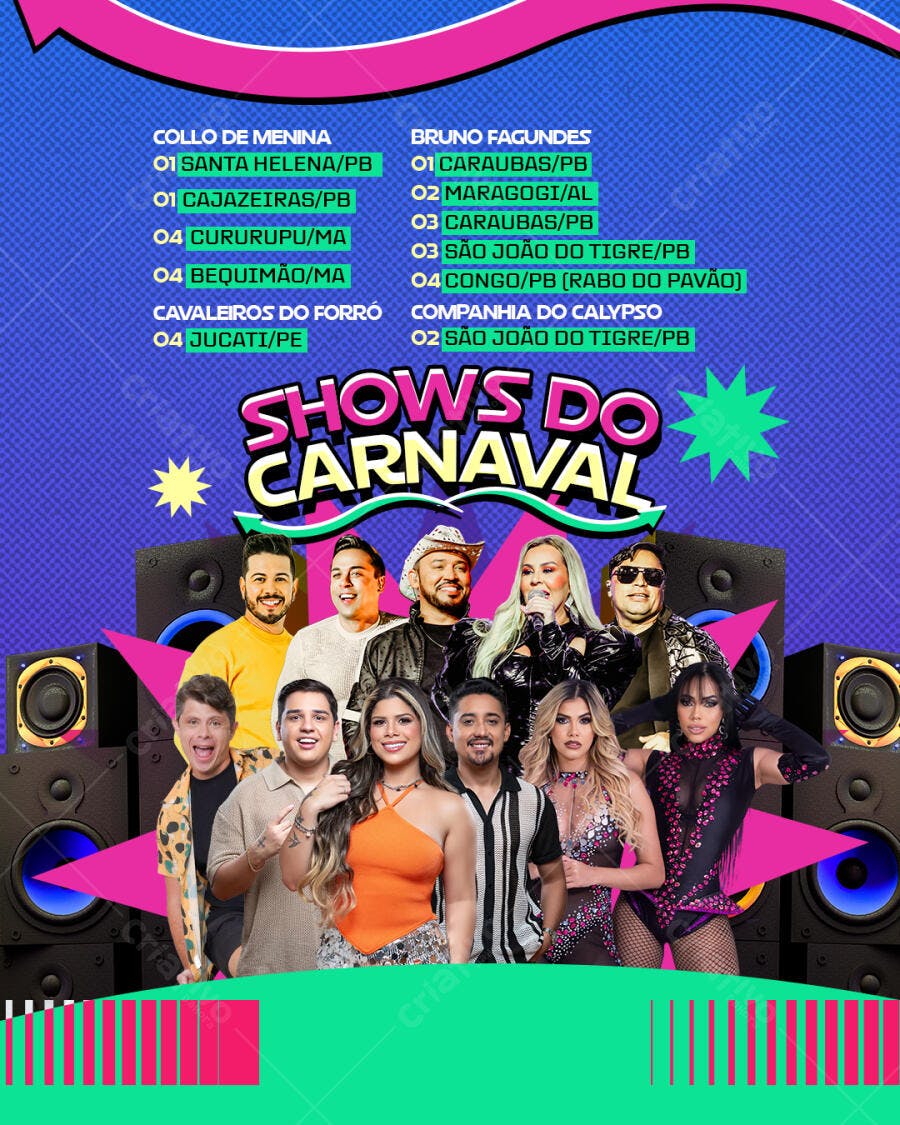 Flyer Shows do Carnaval PSD Editável