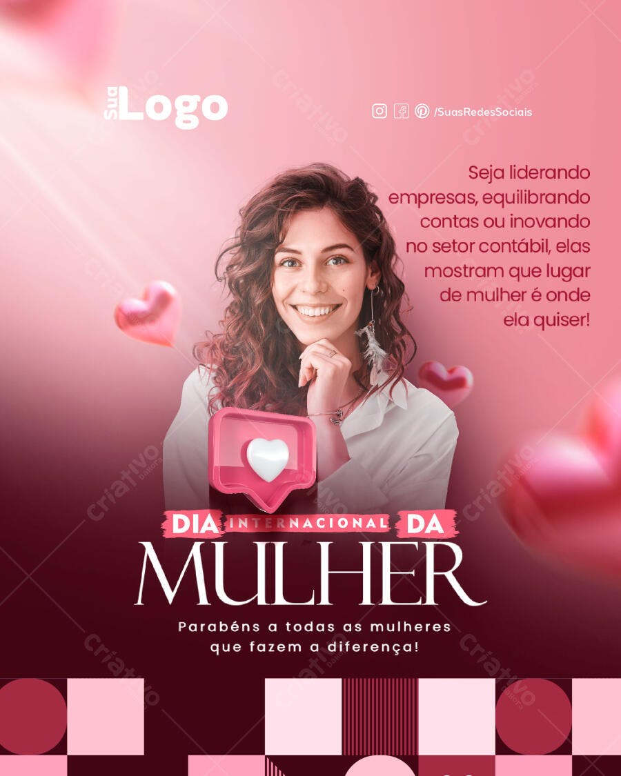Flyer Dia Internacional da Mulher PSD Editável