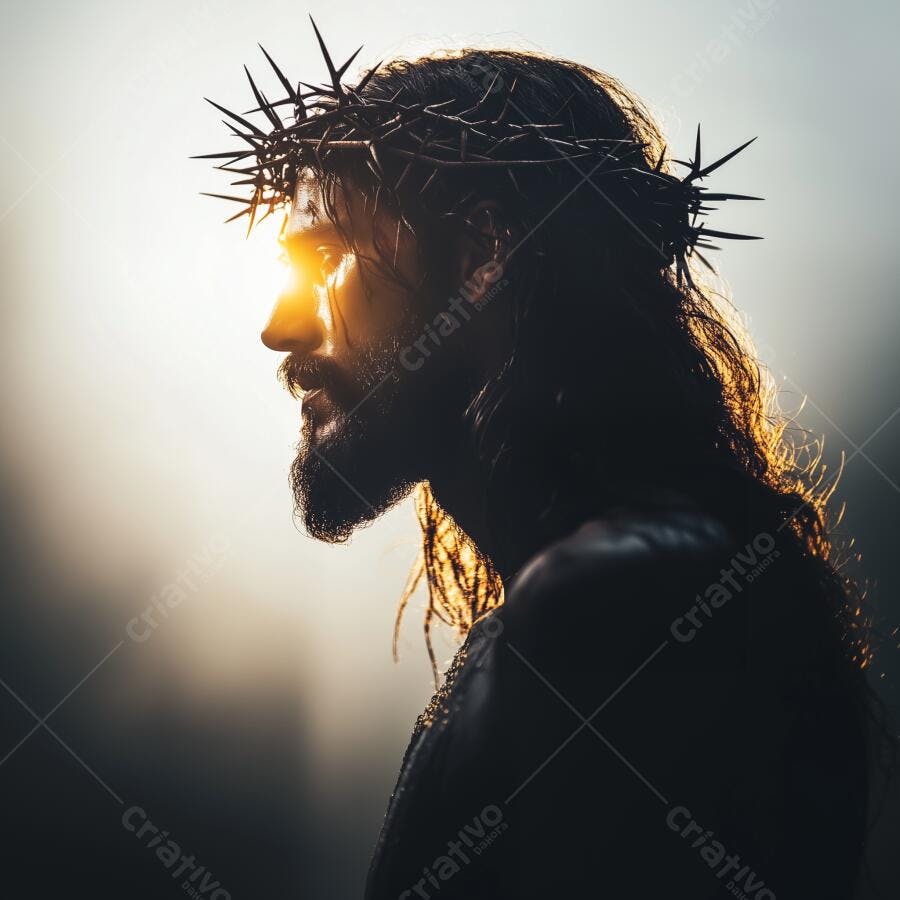 Jesus Cristo coroa de espinhos luz divina