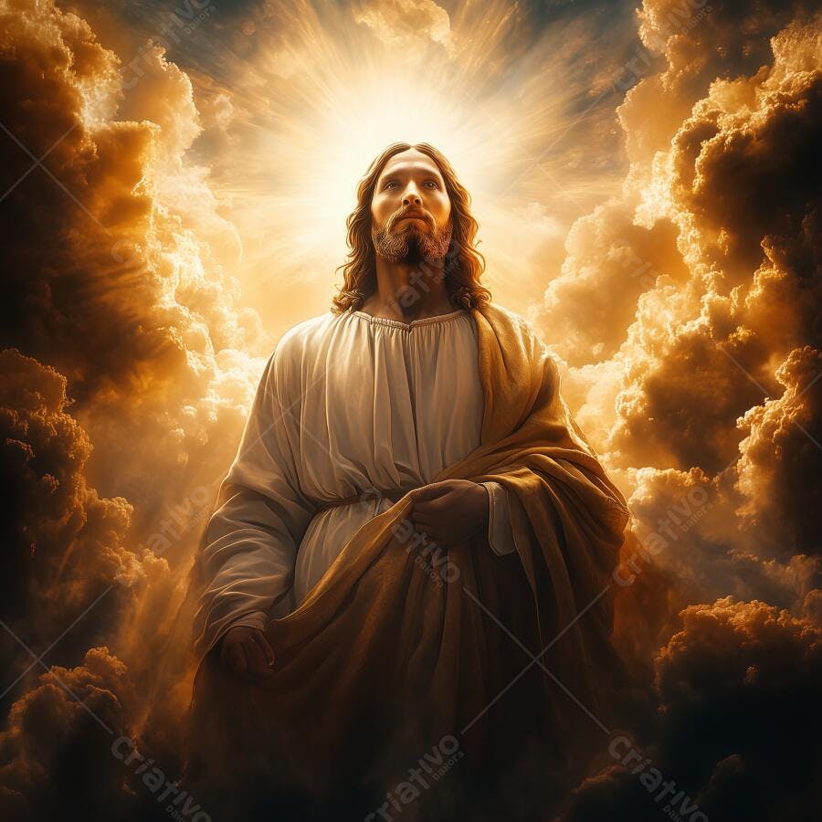 Jesus Cristo nos céus dourados