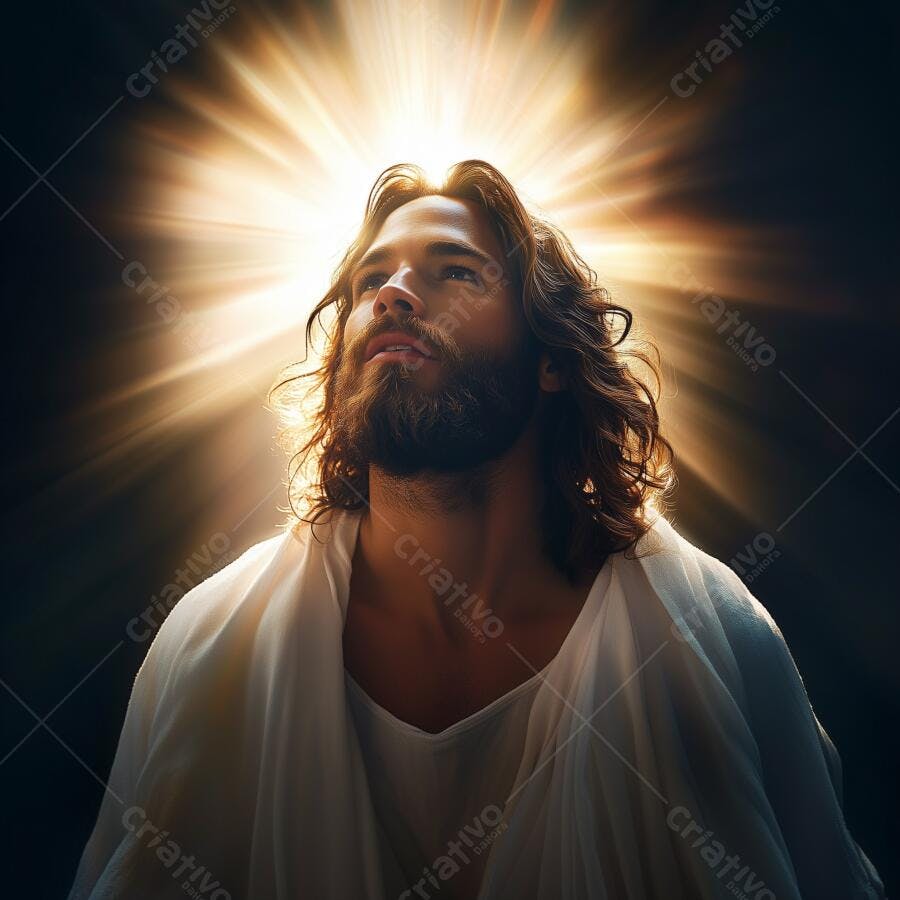 Jesus Cristo em oração luz divina