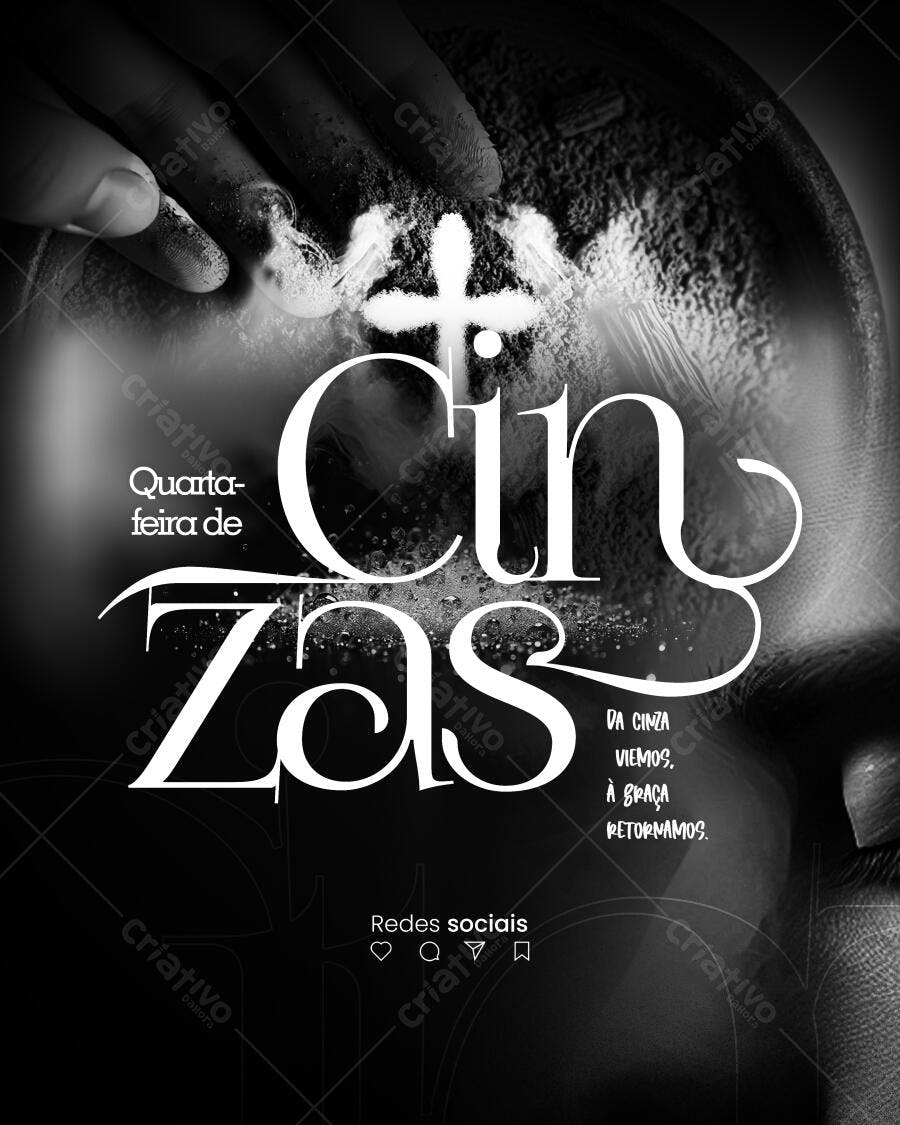 Flyer Quarta-Feira de Cinzas PSD Editável