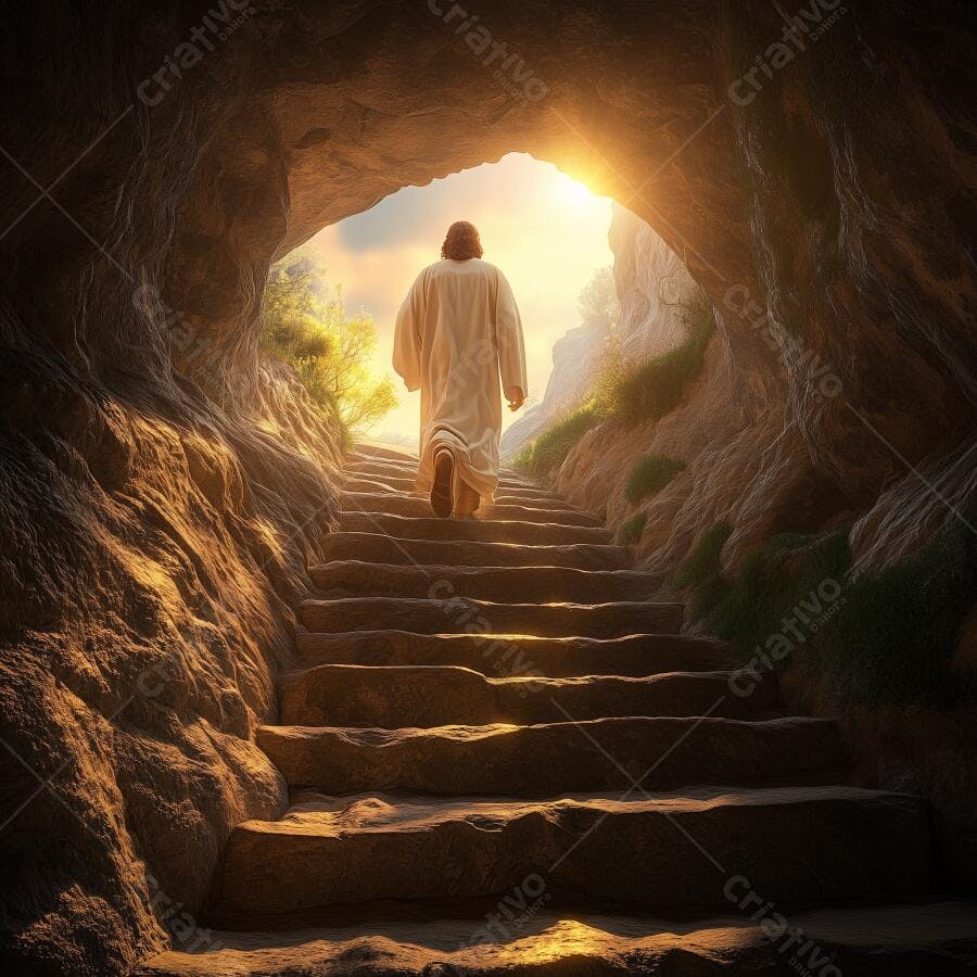 Jesus ressuscitado saindo do túmulo
