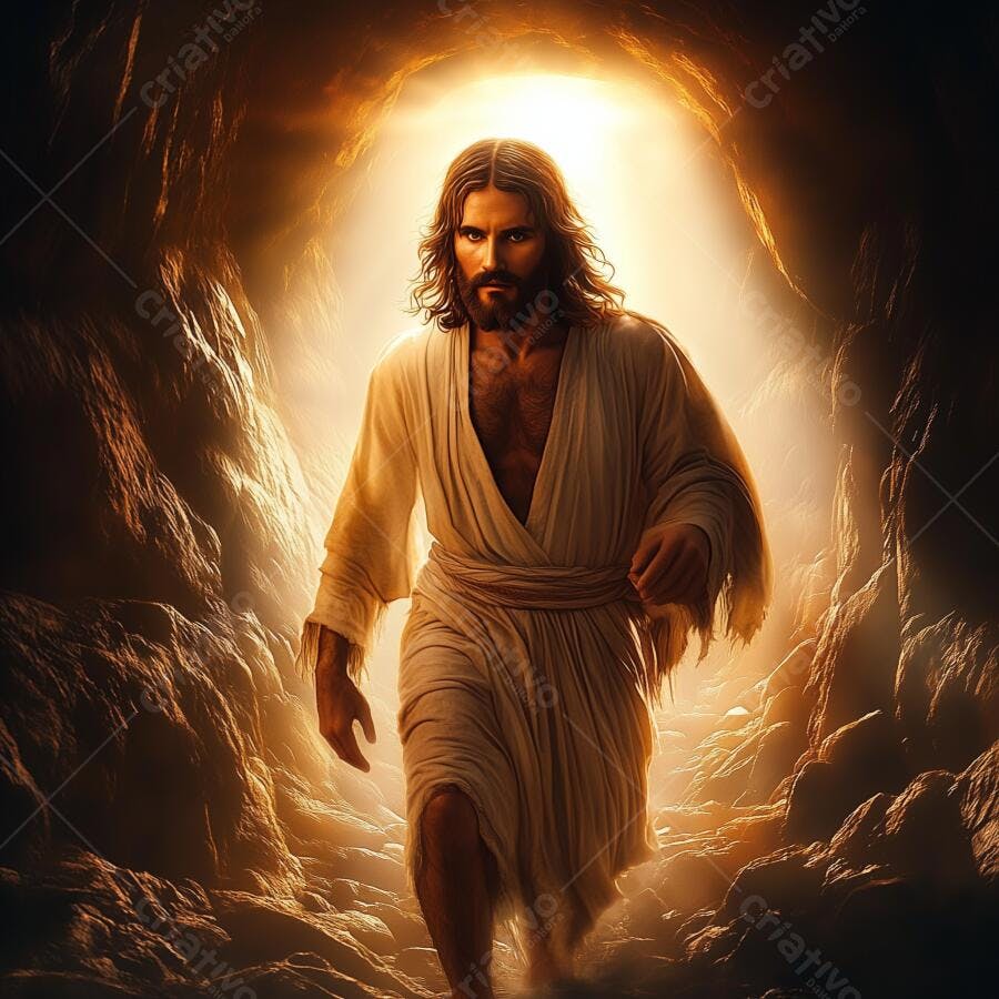 Jesus Cristo saindo do túmulo