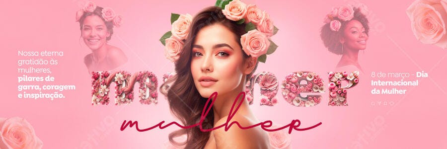 Banner Dia Internacional da Mulher PSD Editável