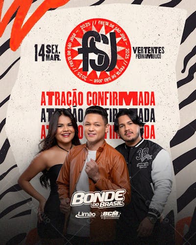 Atração Confirmada 14Mar - Bonde do Brasil