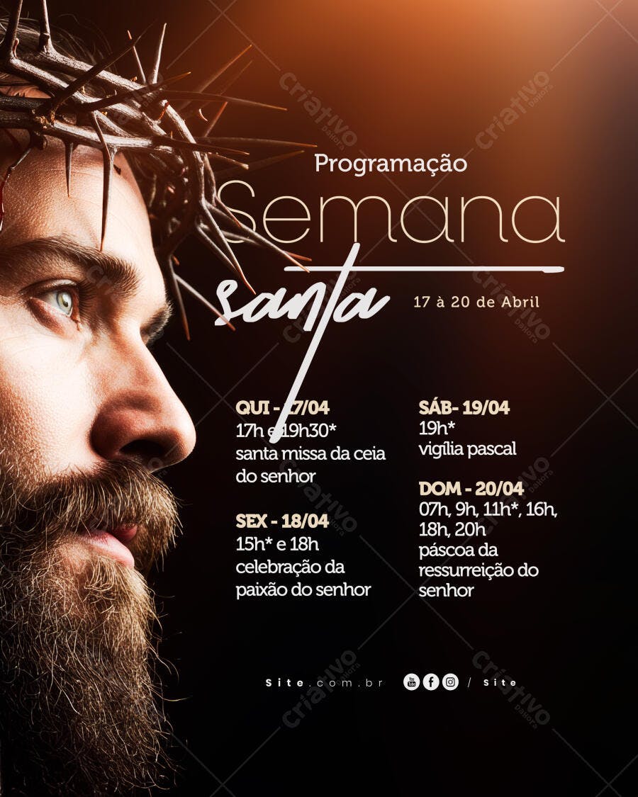 Flyer Semana Santa PSD Editável