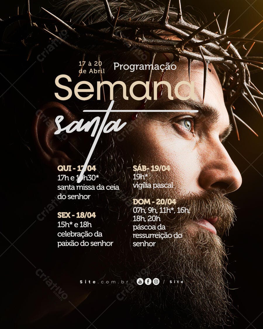 Flyer Semana Santa PSD Editável