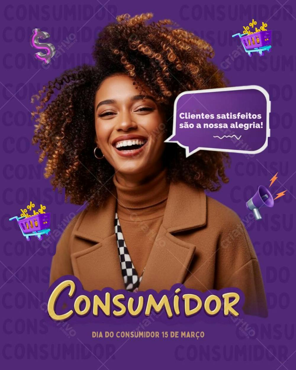 Arte Semana do consumidor com elementos 3D