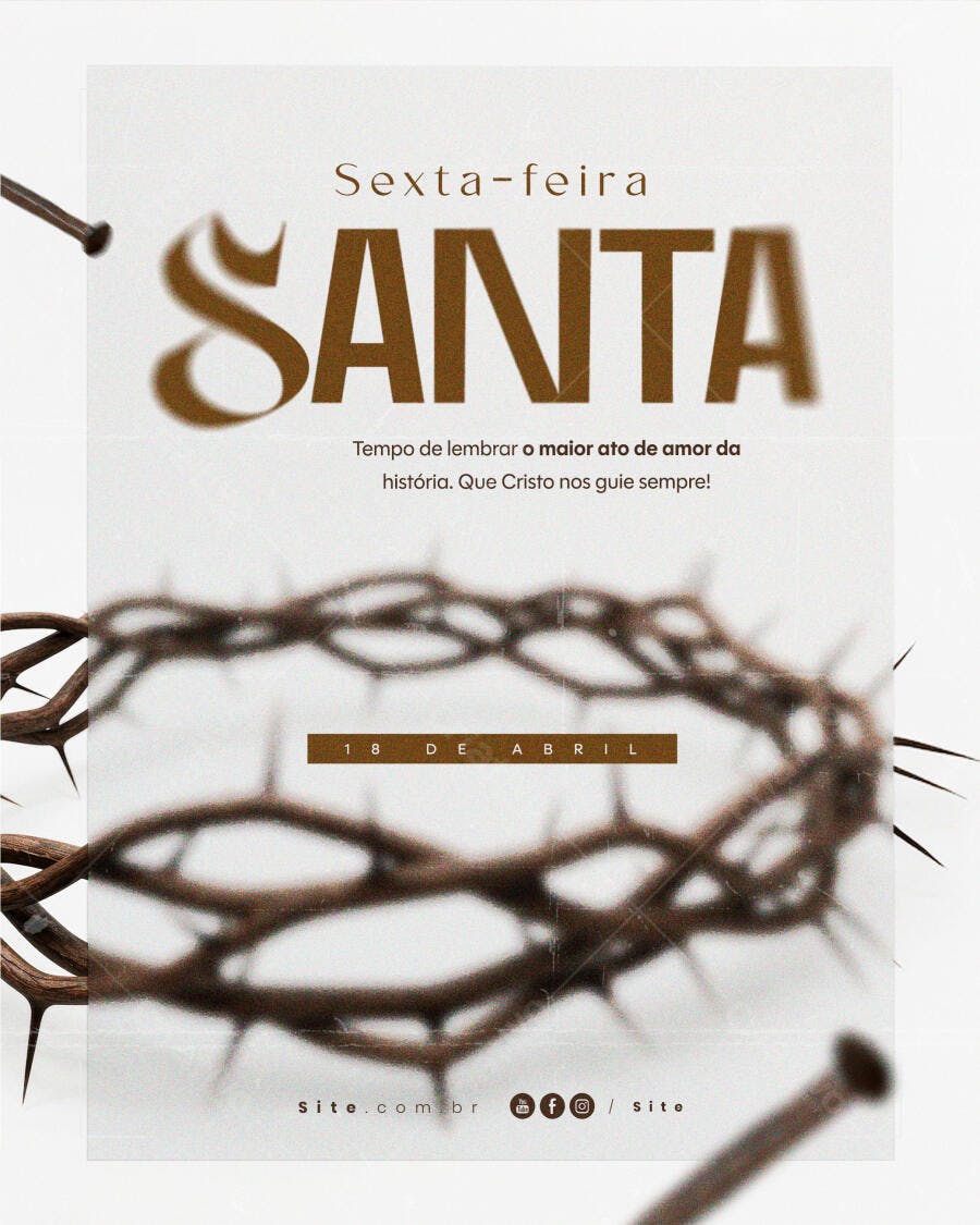 Flyer para Sexta-feira Santa PSD Editável