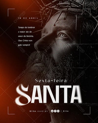 Sexta Feira Santa 18 de abril Páscoa Cristã data comemorativa social media editavel