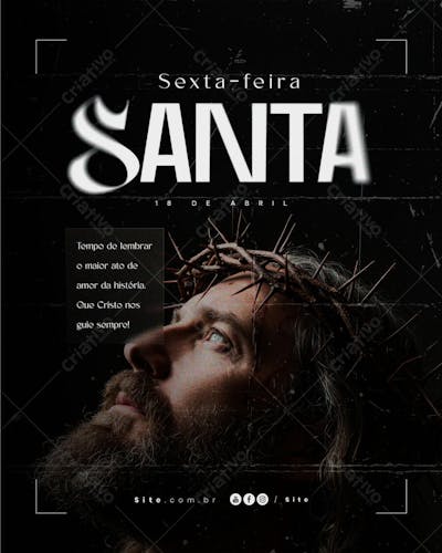 Sexta Feira Santa 18 de abril Páscoa Cristã data comemorativa social media editavel