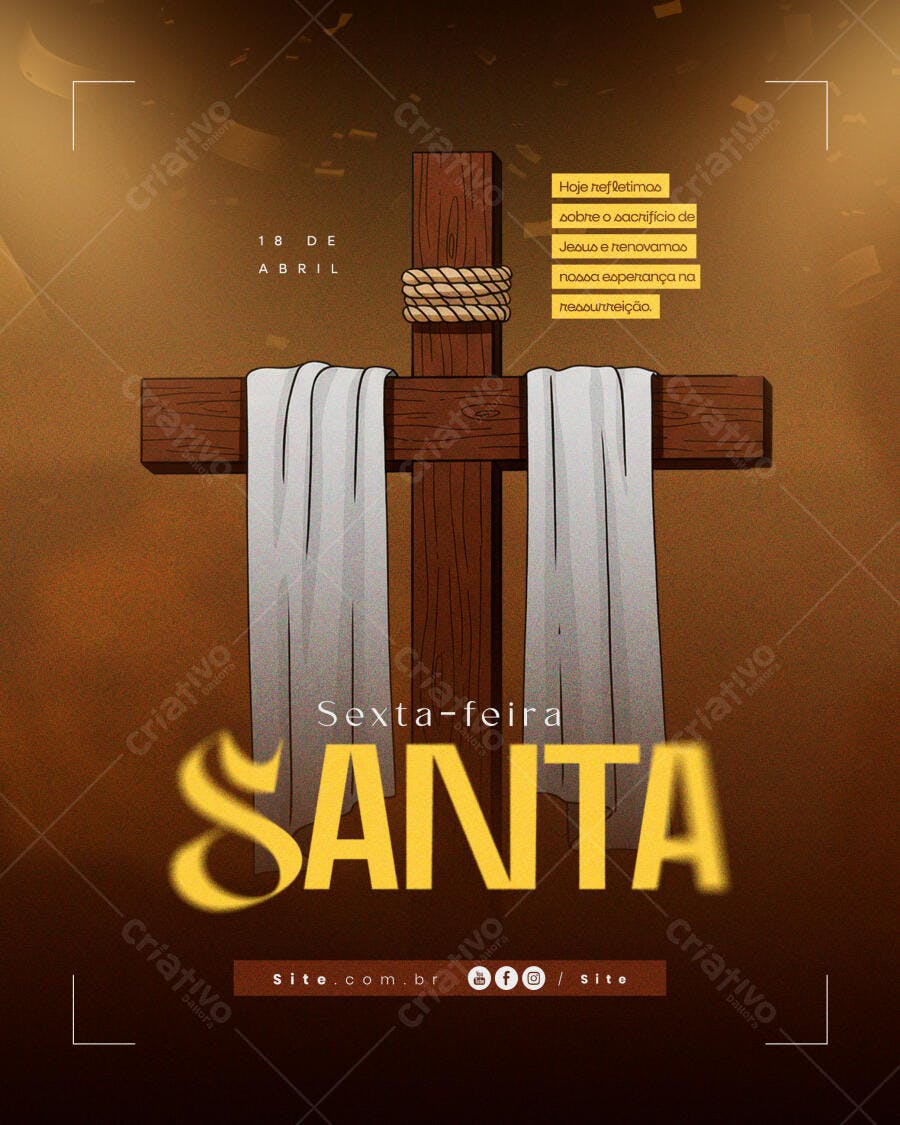 Flyer Sexta-Feira Santa PSD Editável