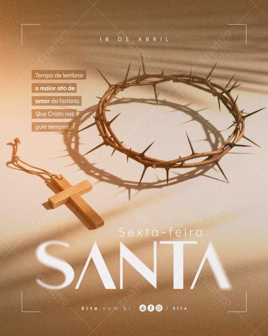 Flyer para Sexta-Feira Santa PSD Editável