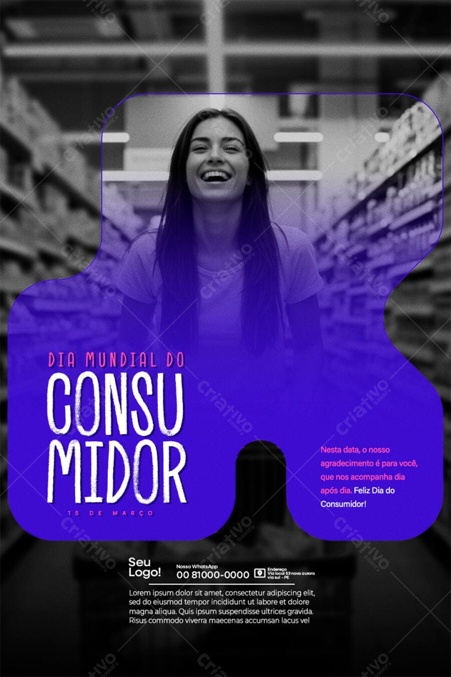 Flyer Dia Mundial do Consumidor PSD Editável