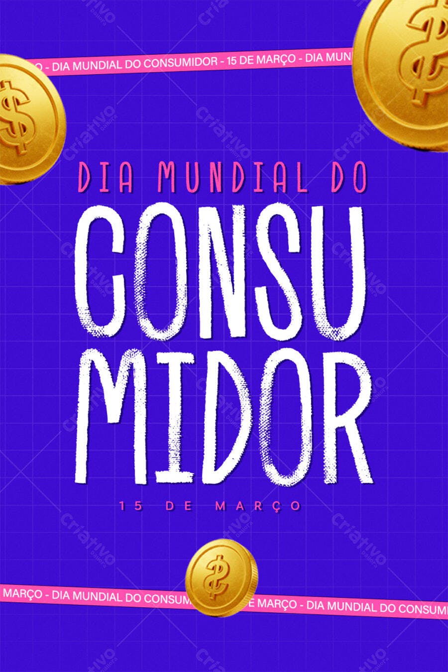 Flyer Dia Mundial do Consumidor PSD Editável