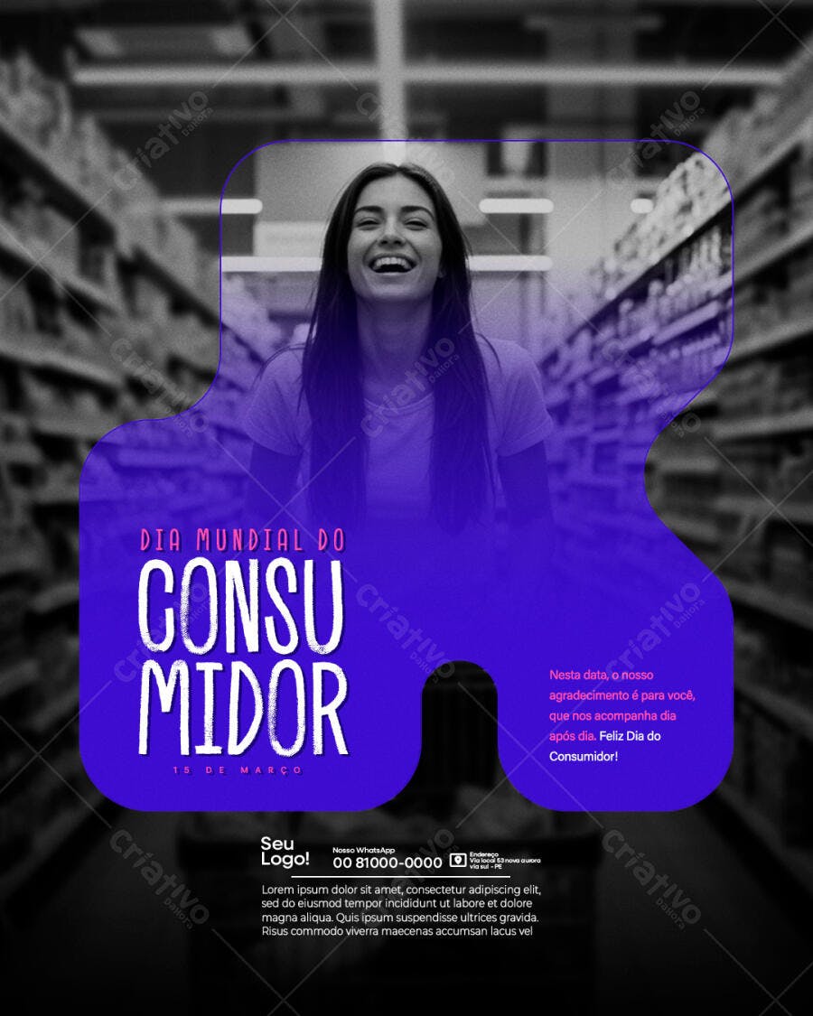 Flyer Dia Mundial do Consumidor PSD Editável