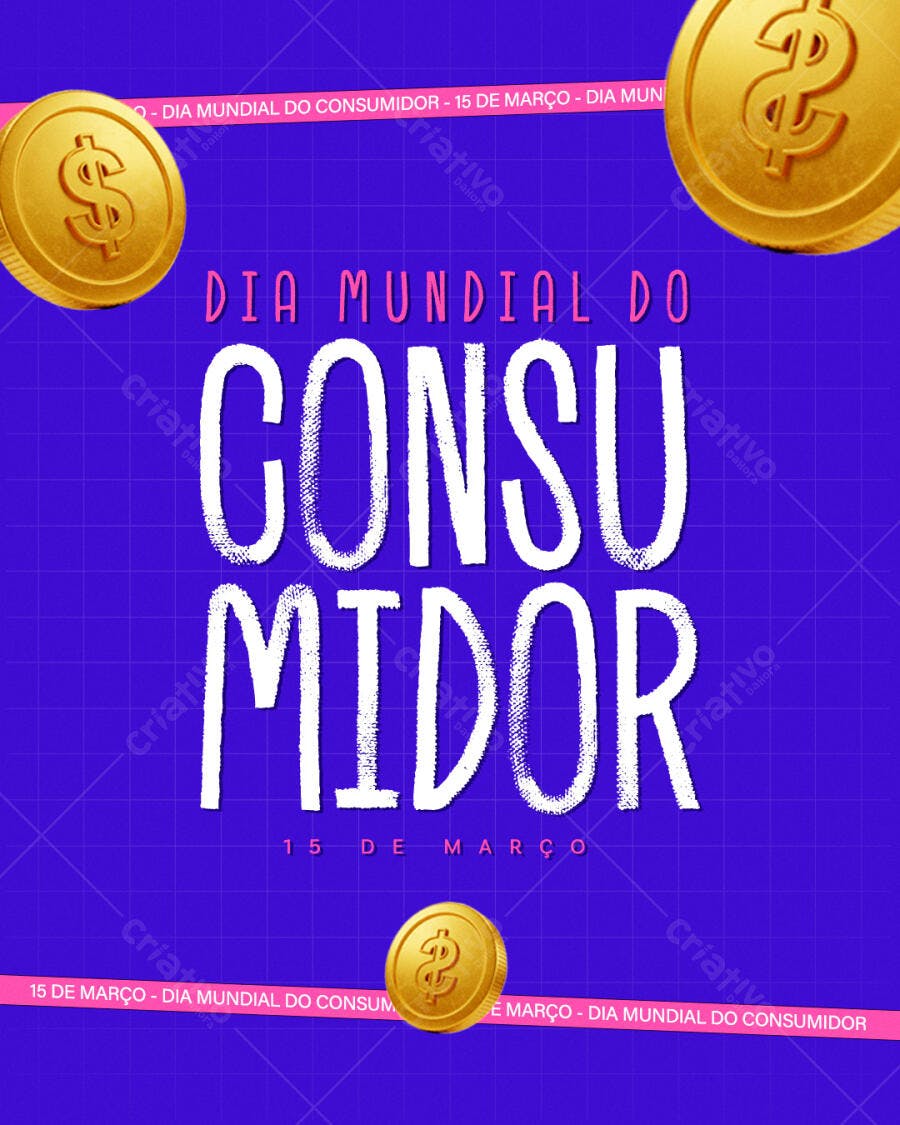 Flyer Dia Mundial do Consumidor PSD Editável