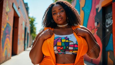 Mulher negra linda posando pra foto 