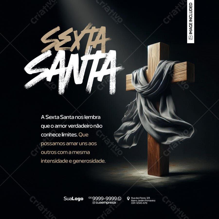 Post para Sexta-feira Santa PSD Editável