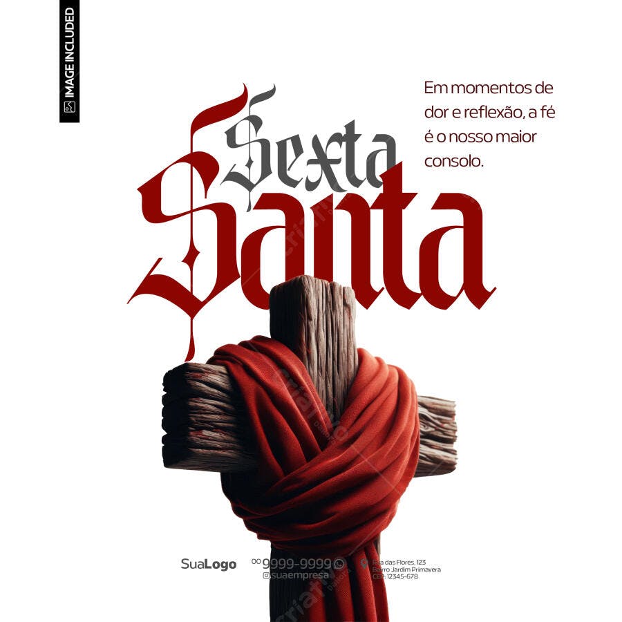Post para Sexta-Feira Santa PSD Editável