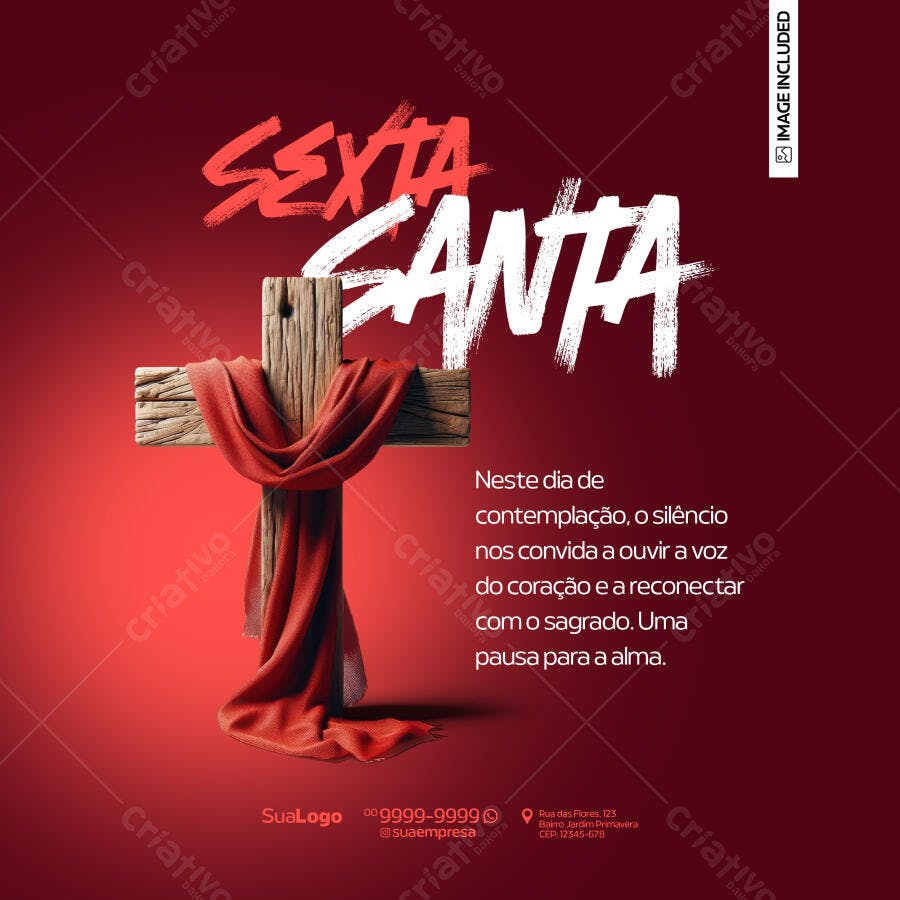 Post para Sexta Santa PSD Editável