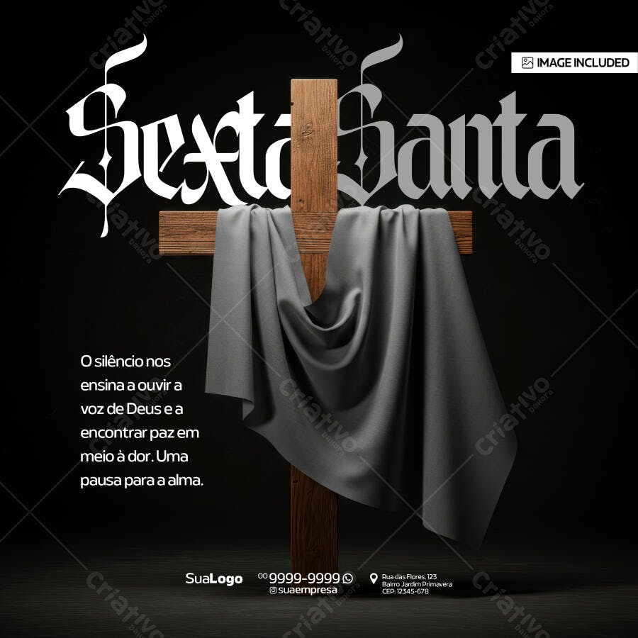 Post para Sexta-Feira Santa PSD Editável