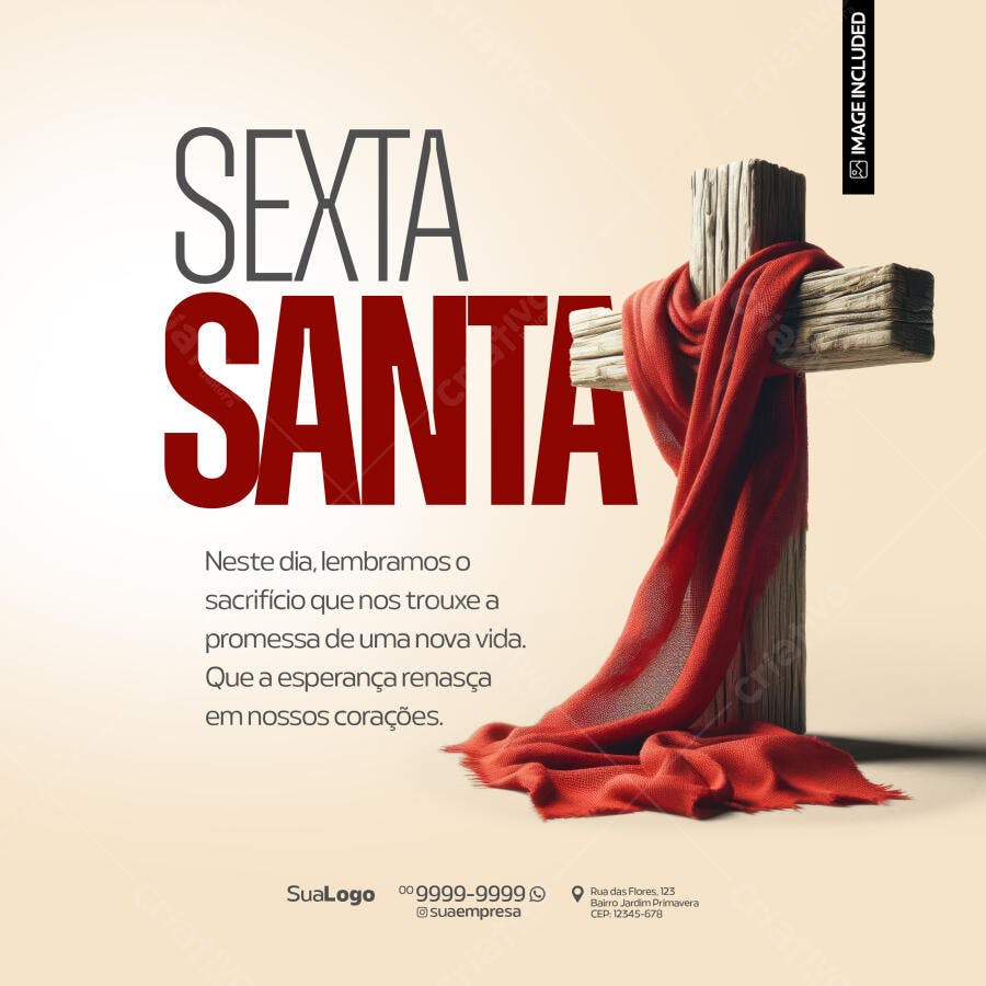 Post para Sexta-Feira Santa PSD Editável