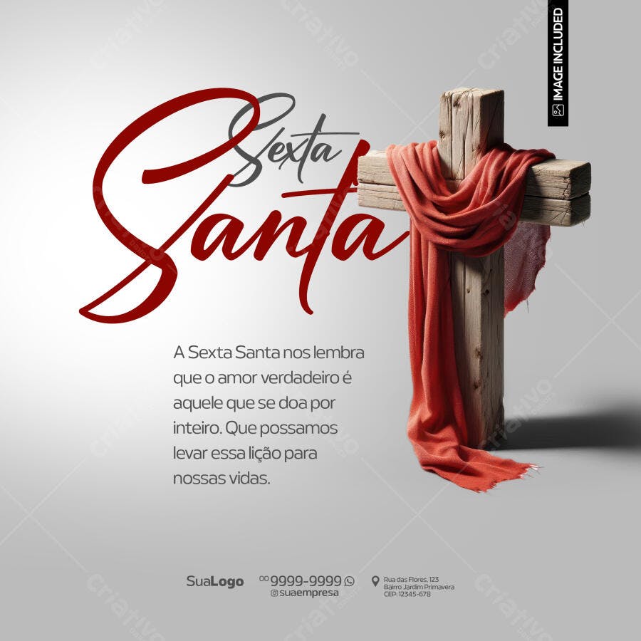 Post para Sexta-Feira Santa PSD Editável