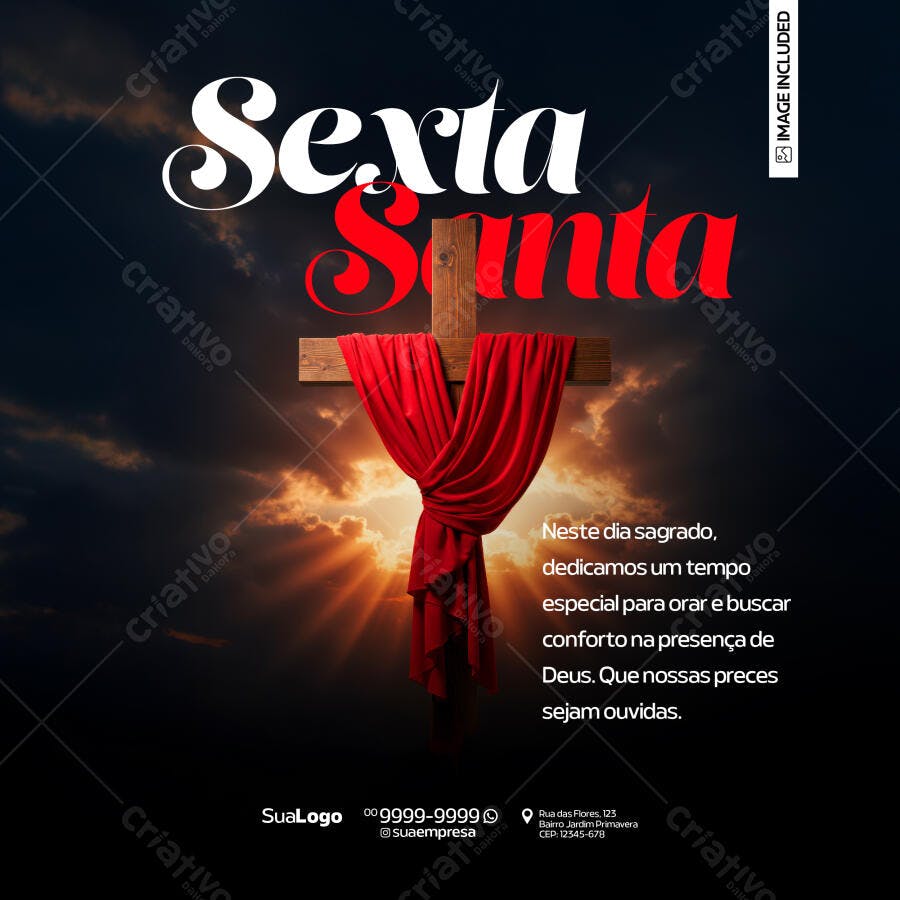 Post para Sexta Santa PSD Editável