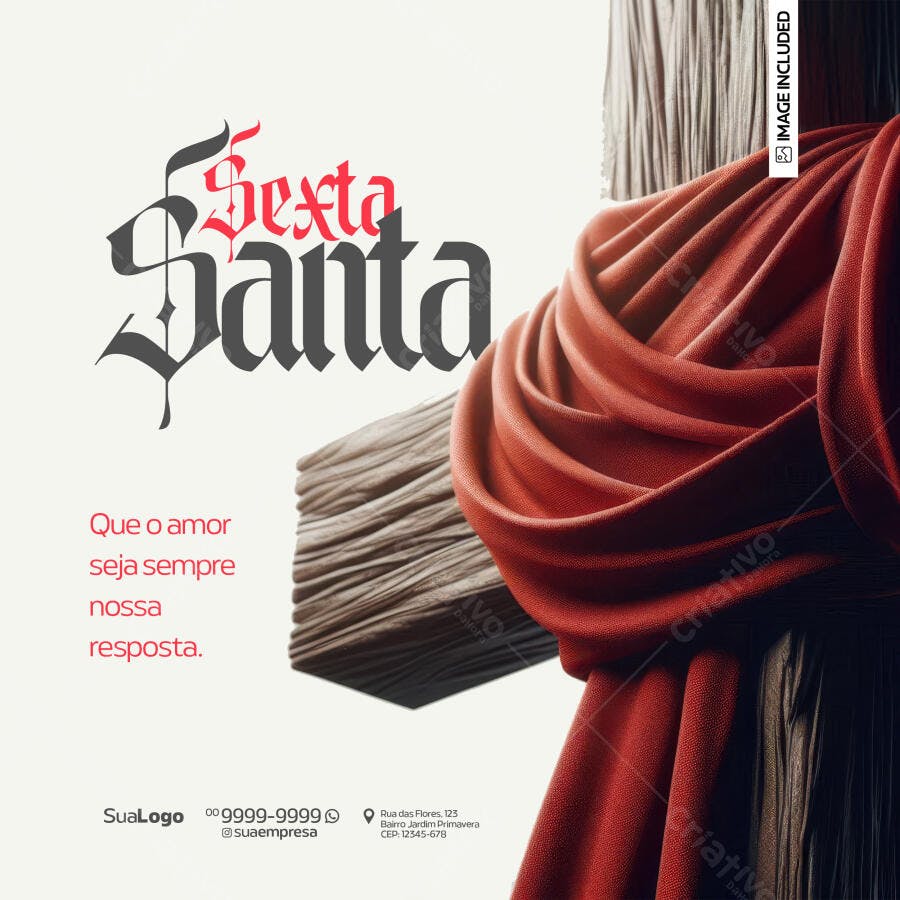 Postagem Sexta Santa PSD Editável