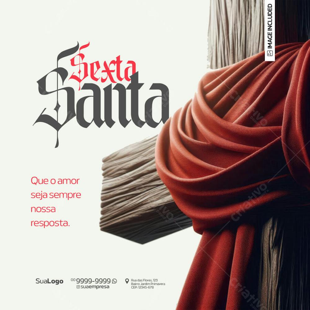 Social Media - Sexta-feira Santa - Criado com IA