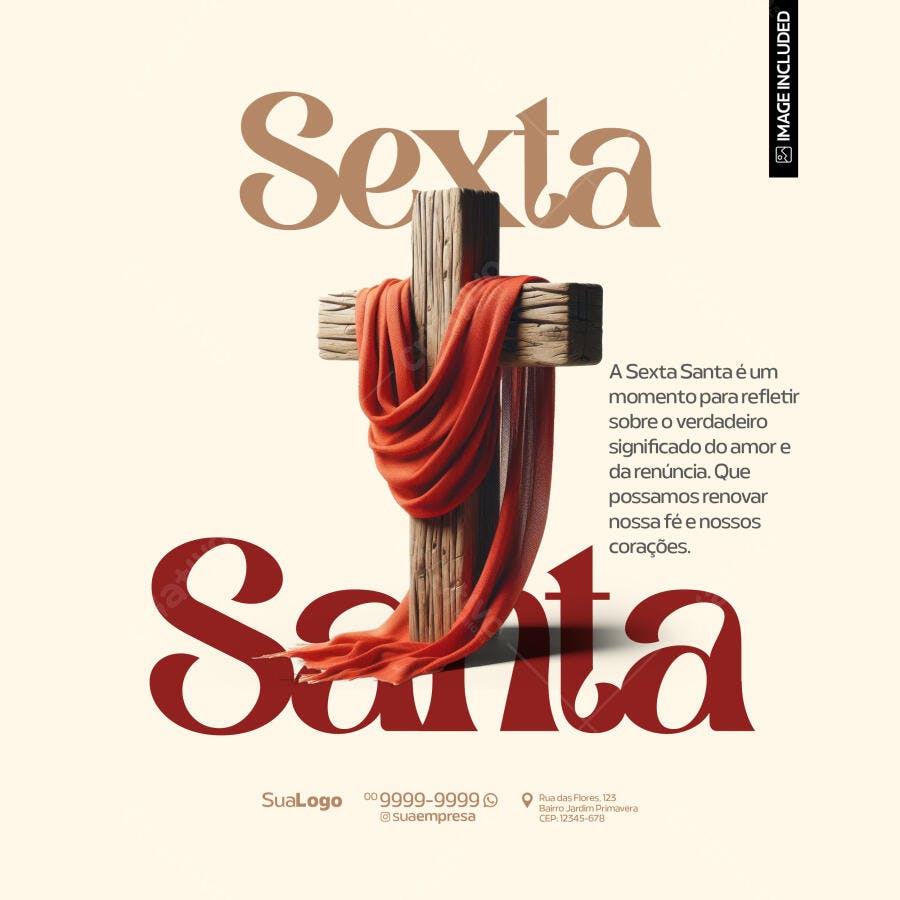 Post para Sexta Santa PSD Editável