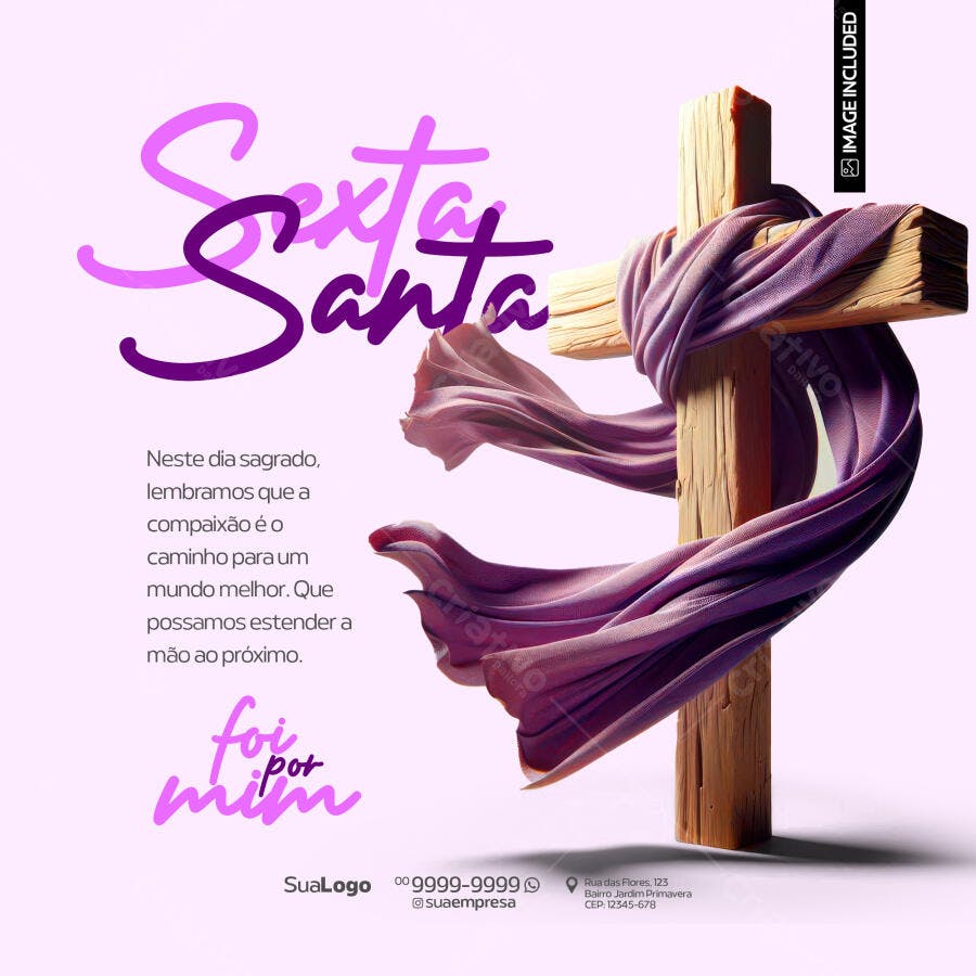 Post para Sexta Santa PSD Editável