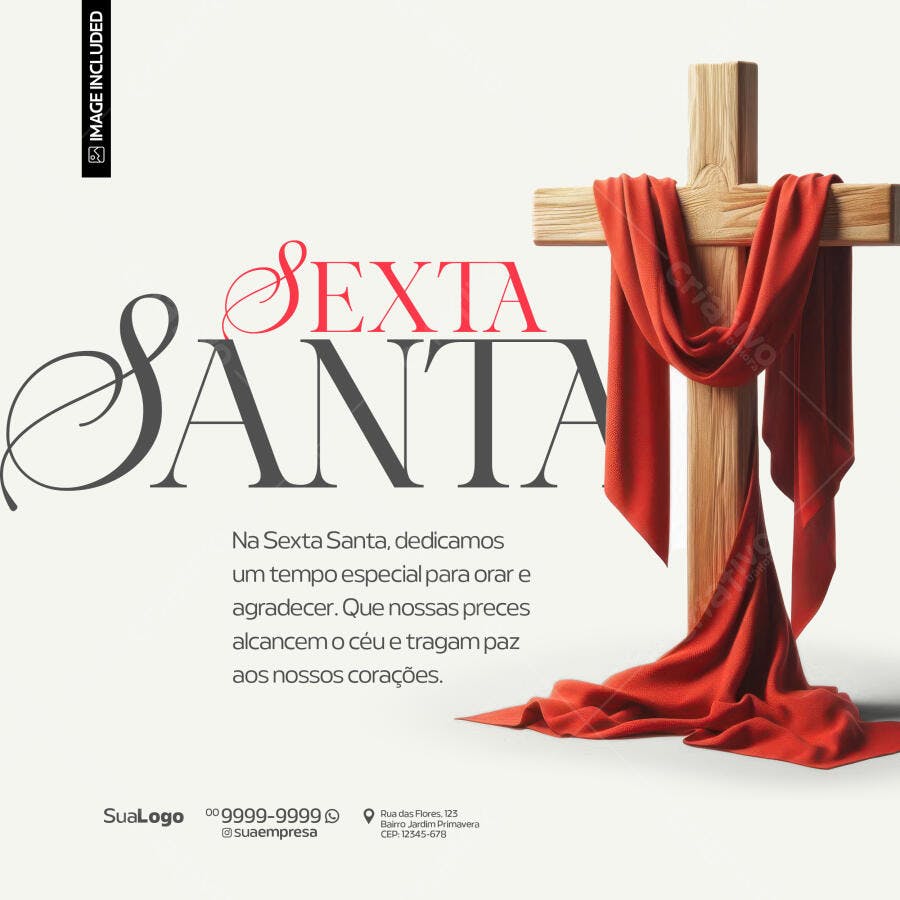 Post para Sexta Santa PSD Editável