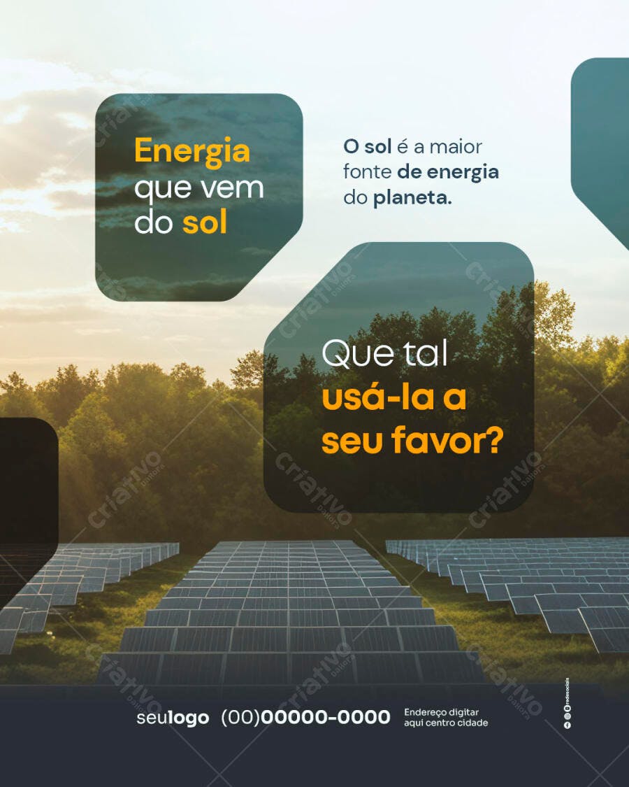 Post para Energia Solar PSD Editável