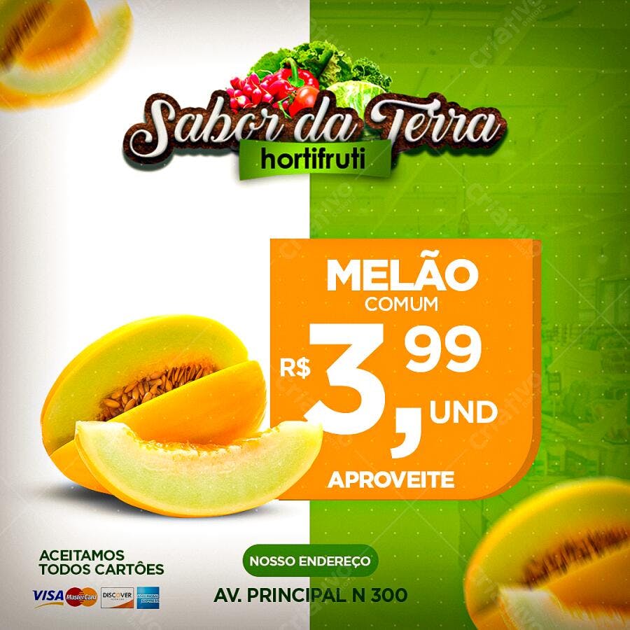 Flyer Promoção Melancia PSD Editável