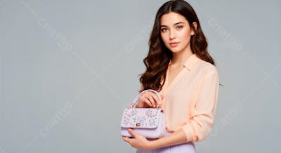 Mulher elegante com uma bolsa