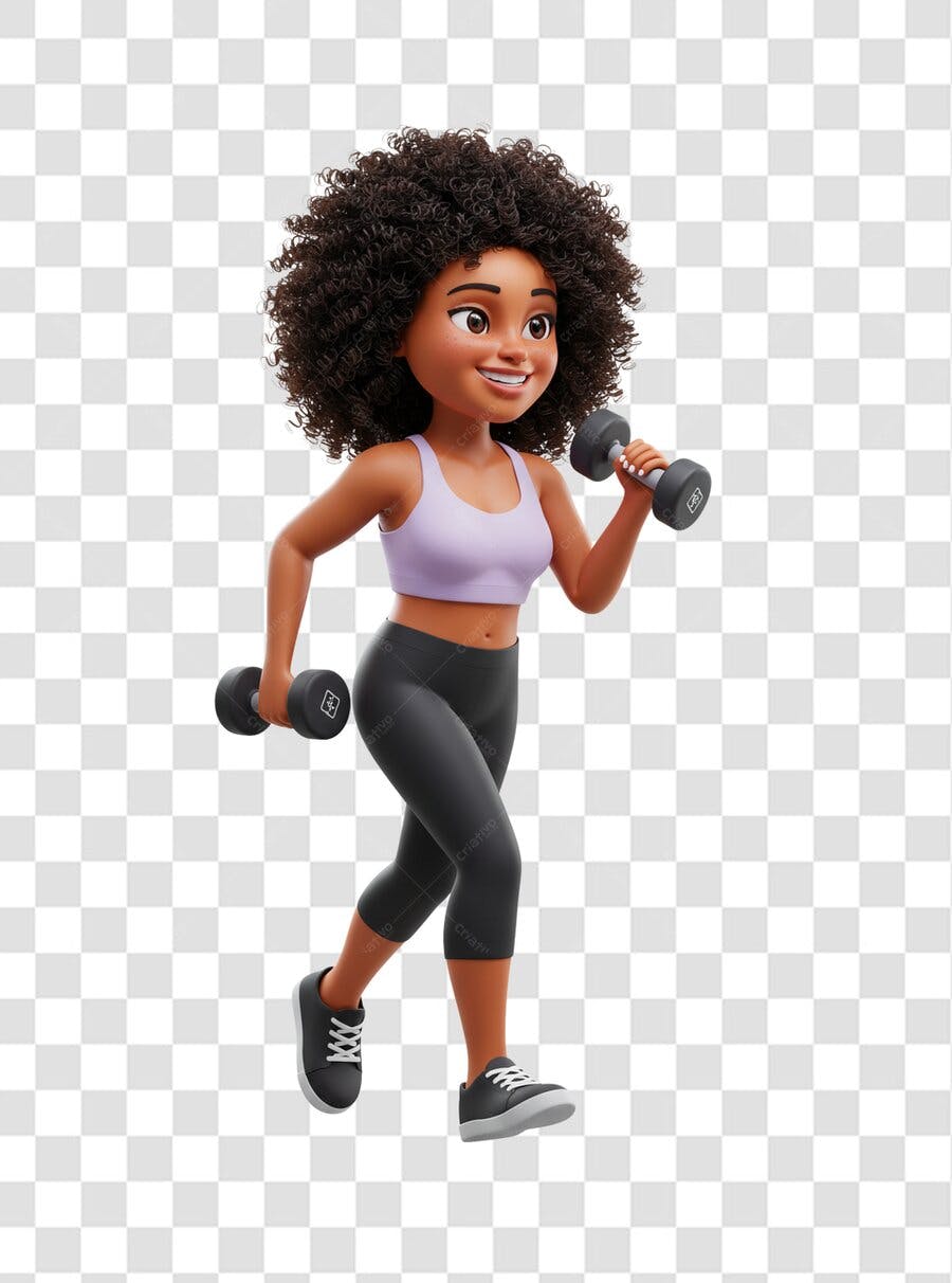 Ilustração PNG Mulher Fitness Exercícios com fundo transparente