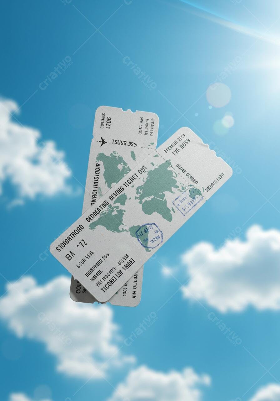 Passagens aéreas sobre céu azul