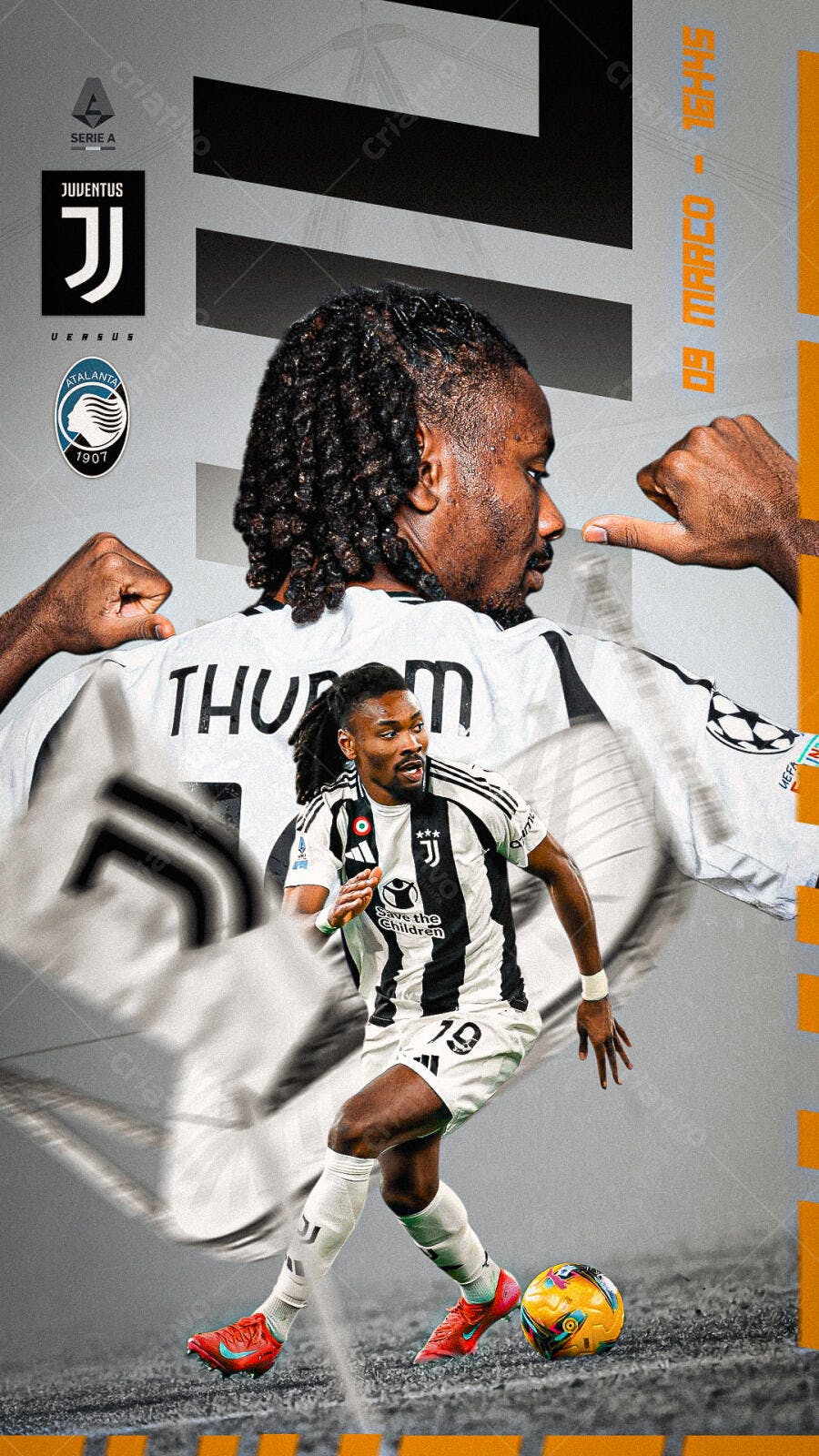 Poster Juventus x Atalanta PSD Editável