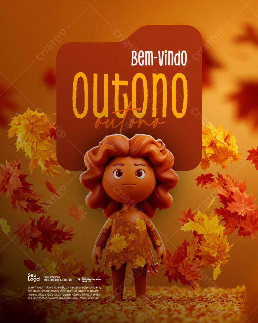 Flyer Boas Vindas Outono PSD Editável