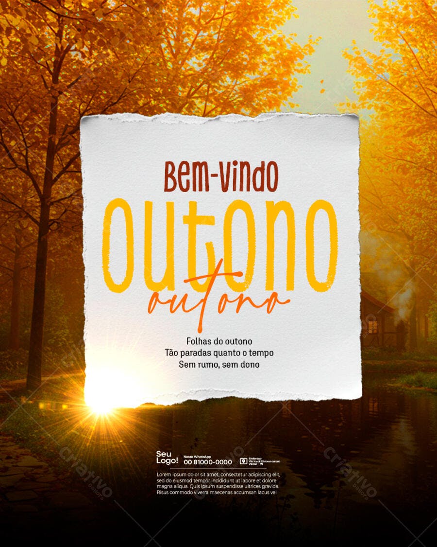 Post para Boas Vindas ao Outono PSD Editável