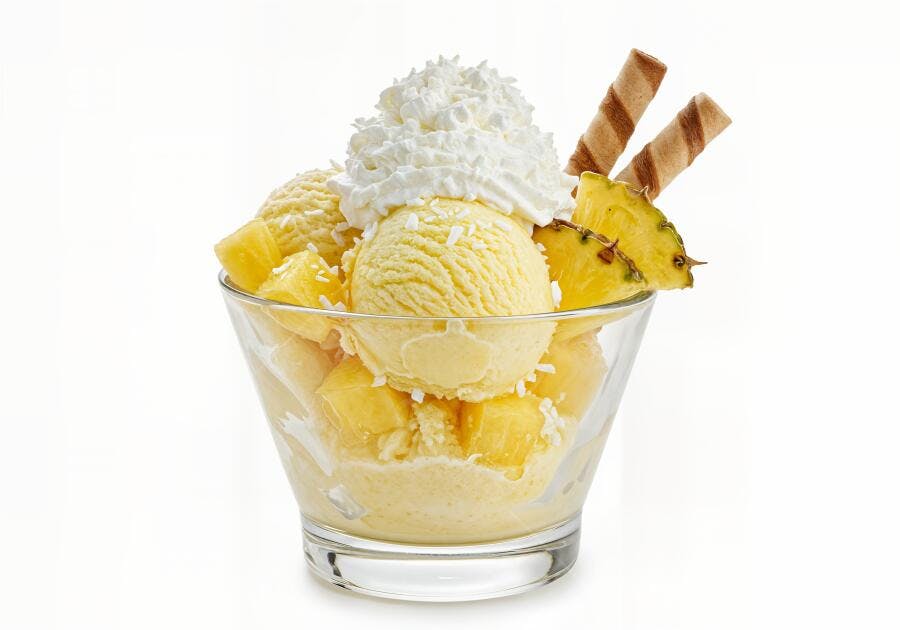 Sorvete de Abacaxi com Chantilly