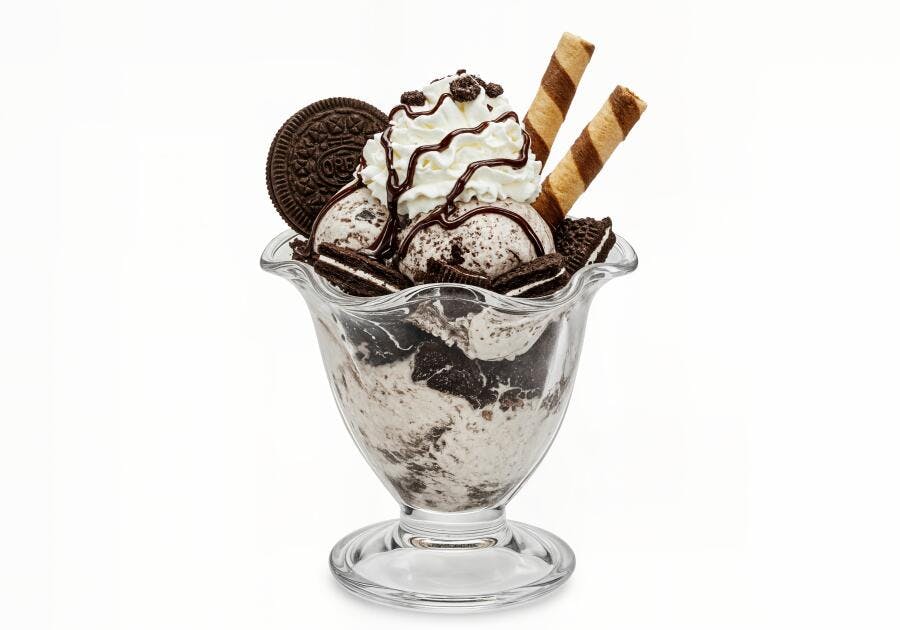 Sundae de Cookies e Creme delicioso