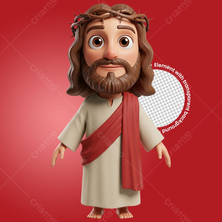 Personagem Jesus Cristo em 3D ressurreição páscoa estilo animado