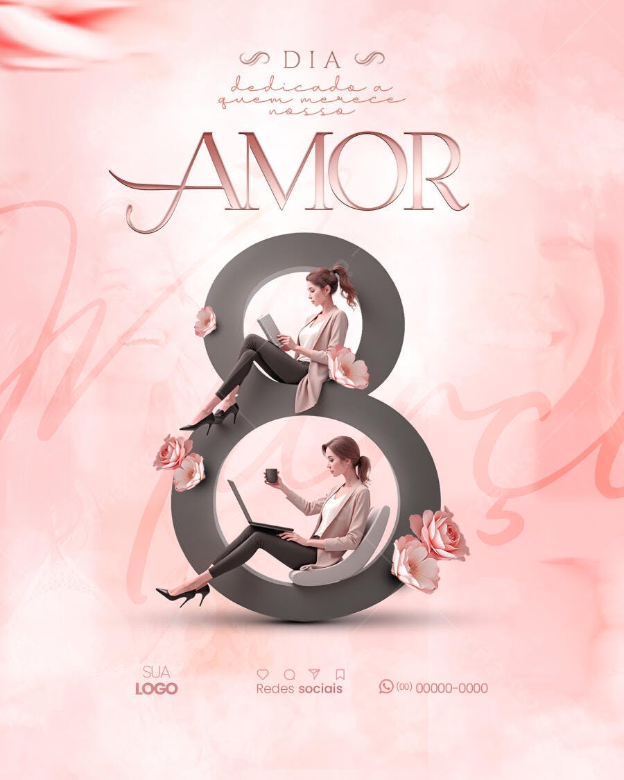 Flyer Dia Internacional da Mulher PSD Editável