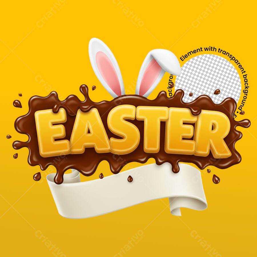 Banner Páscoa com Chocolate PSD Editável